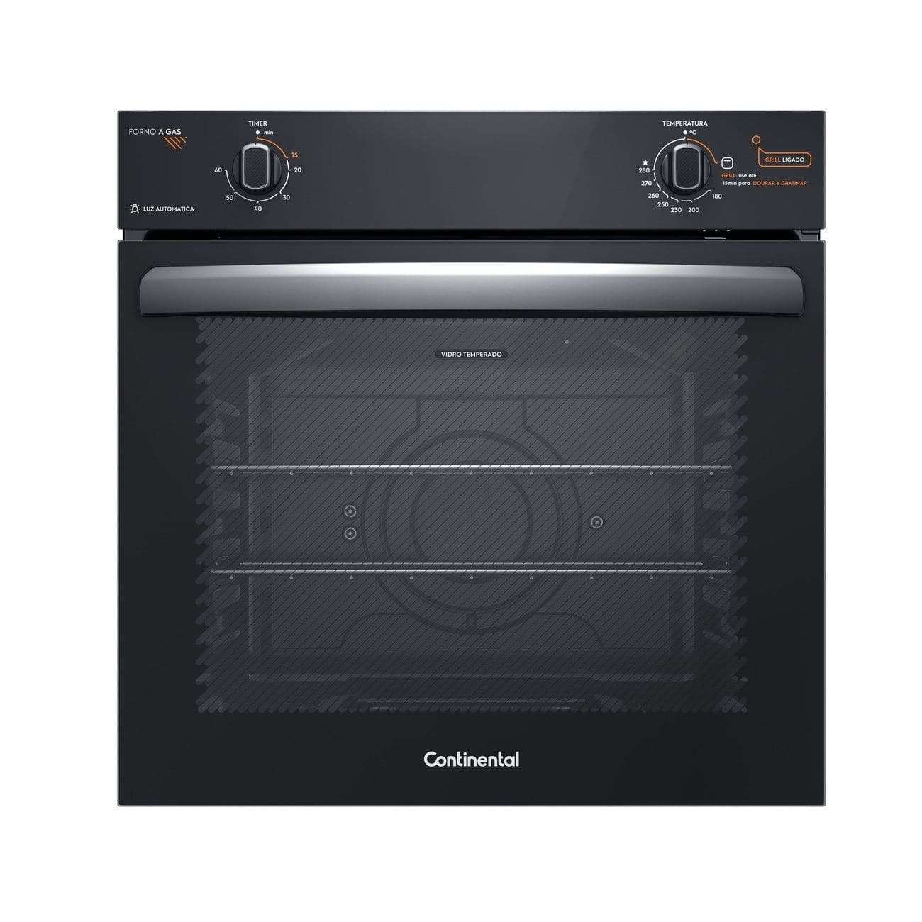 Forno a Gás de Embutir Continental 80L| Preto - 110V