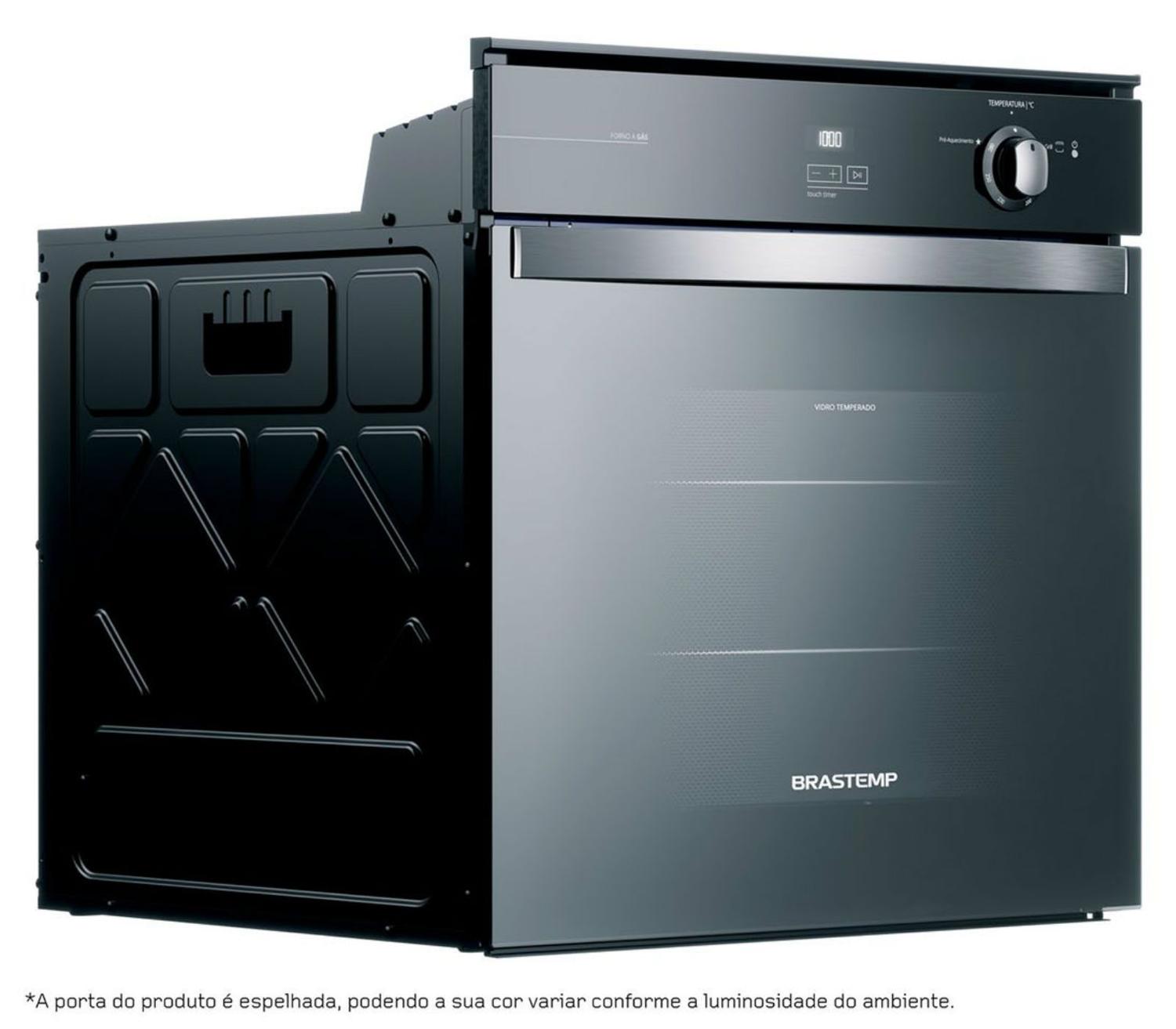 Forno de Embutir a Gás Brastemp 78 Litros Cor Inox Espelhado com Grill