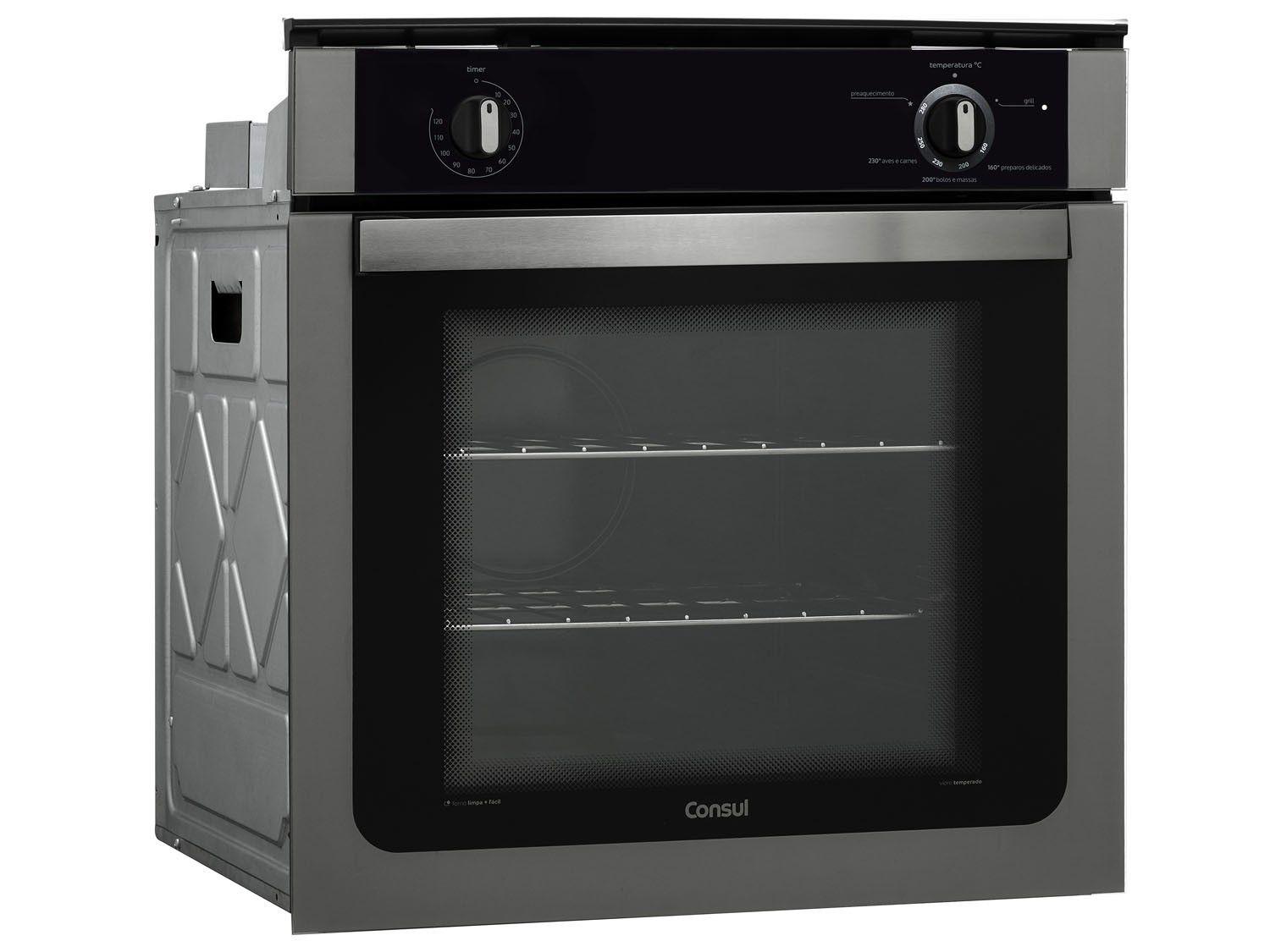 Forno de Embutir à Gás GLP Consul Autolimpante com Grill e Timer 78L