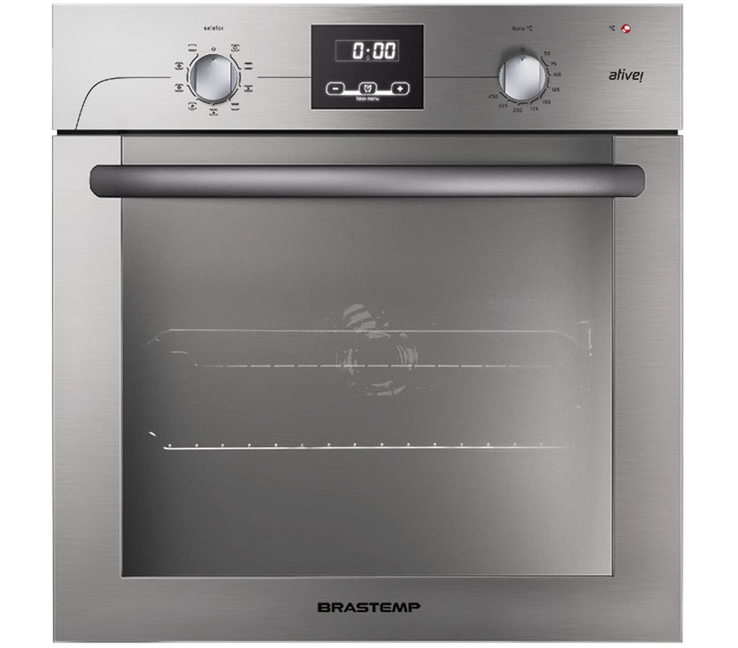 Forno de embutir elétrico Brastemp 60 litros cor Inox com convecção e ...
