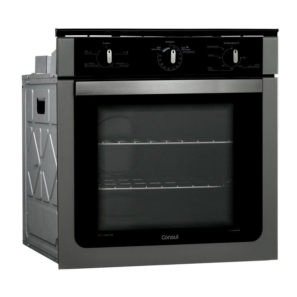 Forno de embutir elétrico Consul 84 litros prata com Grill e Timer
