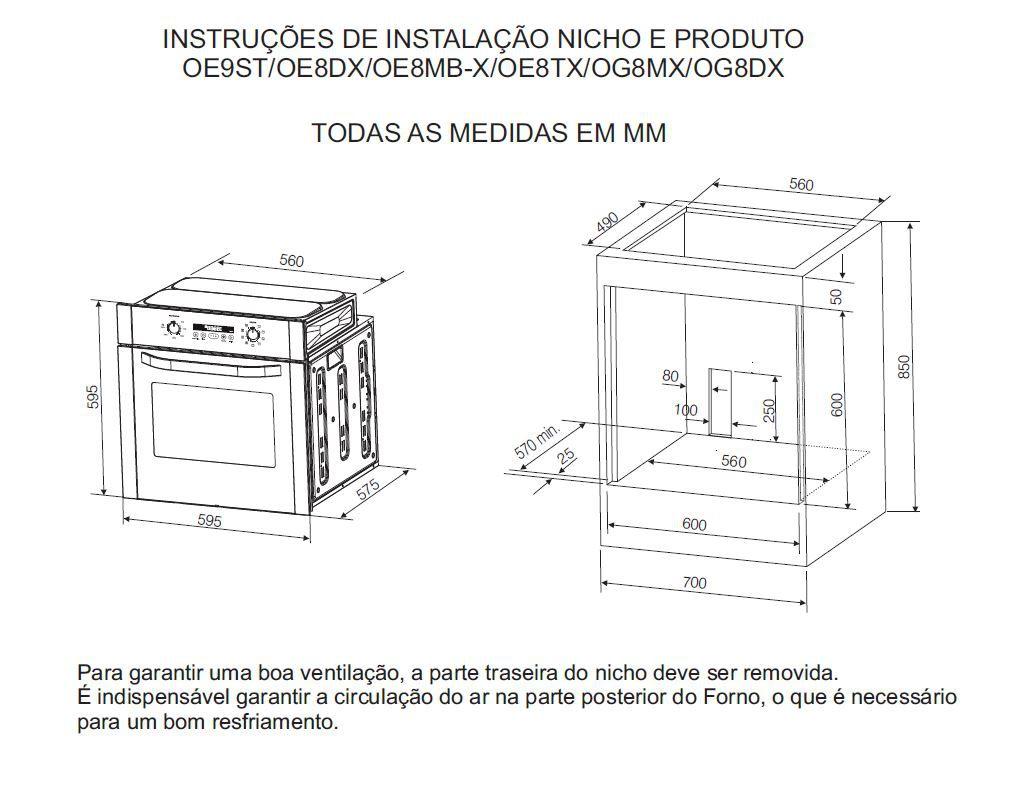 Forno de embutir elétrico Electrolux 80 litros OE8TX - Forno - Magazine ...