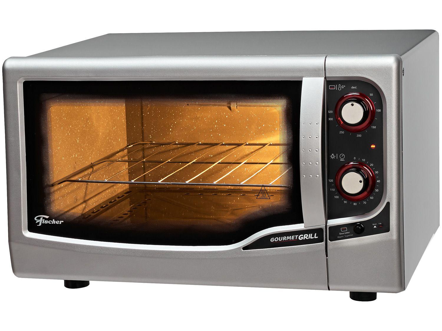 Forno Elétrico de Bancada Fischer com Dourador com Timer 44L Prata Gourmet Grill