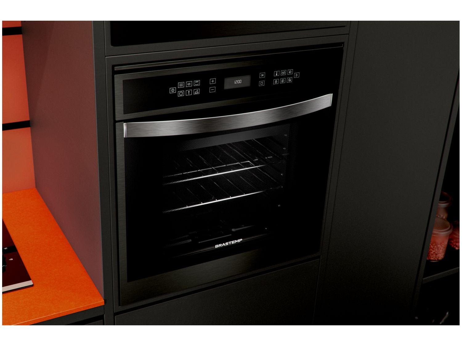 Forno Elétrico de Embutir Brastemp de Convecção e Grill 84L Black Inox Eclipse Collection BOT84AP
