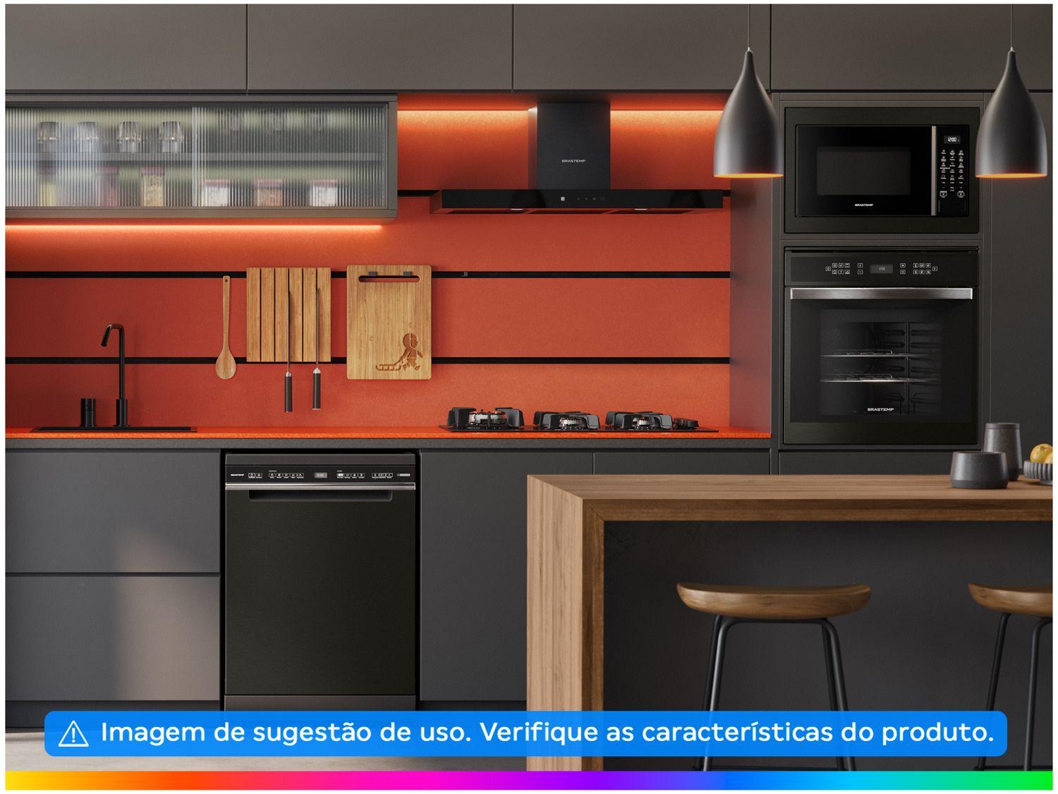 Forno Elétrico de Embutir Brastemp de Convecção e Grill 84L Black Inox Eclipse Collection BOT84AP