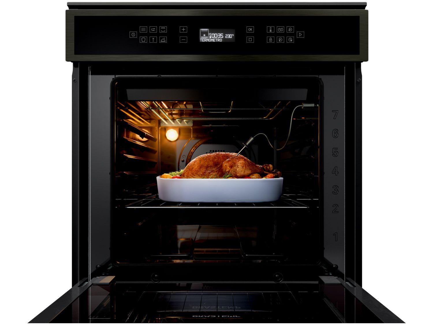 Forno Elétrico de Embutir Brastemp de Convecção e Grill 84L Black Inox Eclipse Collection BOT84AP