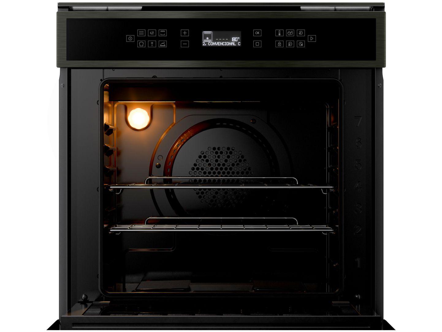 Forno Elétrico de Embutir Brastemp de Convecção e Grill 84L Black Inox Eclipse Collection BOT84AP