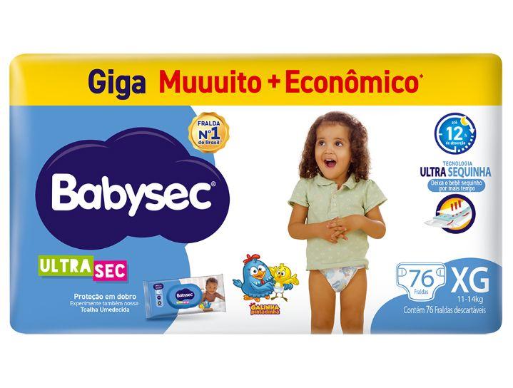 Fralda Babysec Galinha Pintadinha Ultra Sec XG 11 a 14kg 76 Unidades