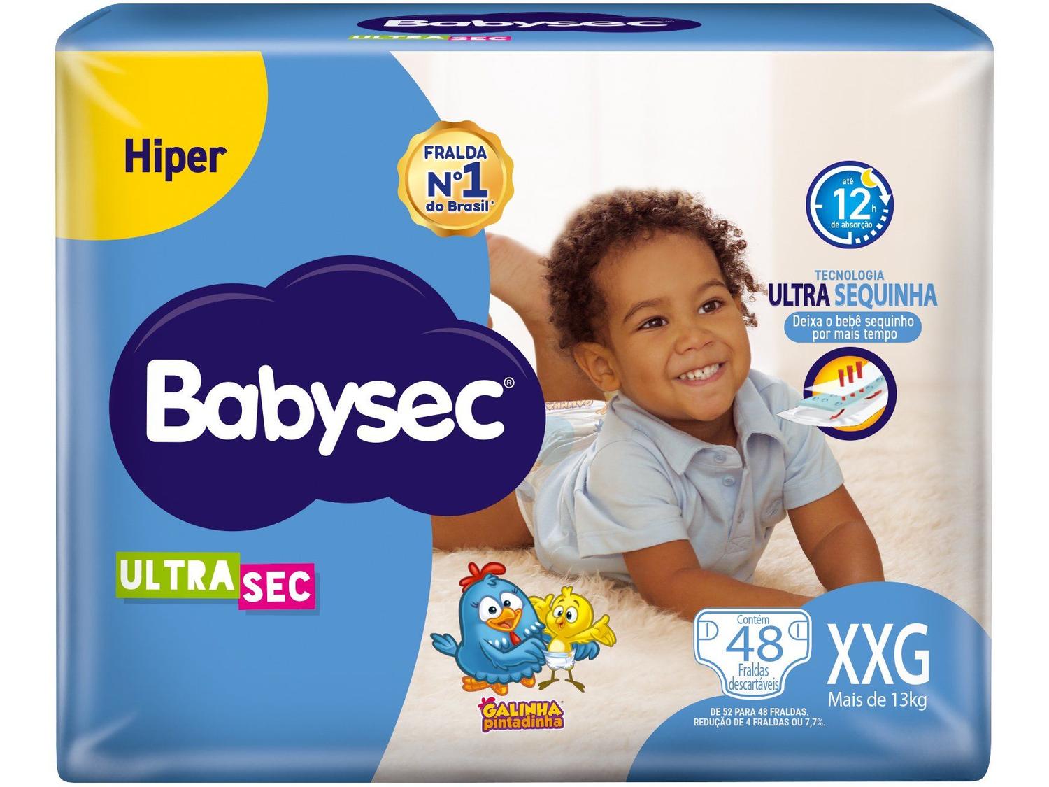 Fralda Babysec Galinha Pintadinha Ultrasec Tam. XXG Acima de 13kg 48 Unidades