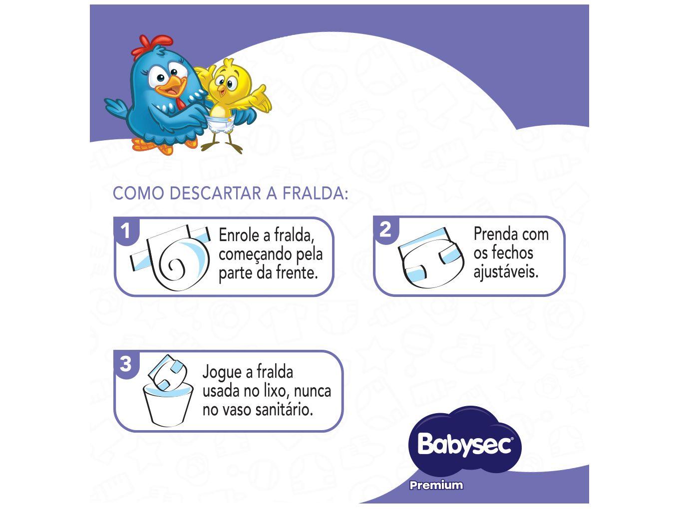 Fralda Babysec Premium Hiper G 8,5 a 12kg 60 Unidades