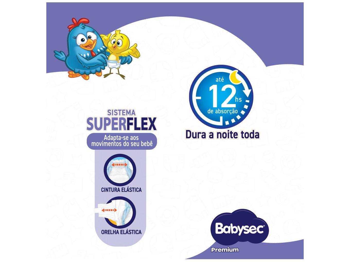 Fralda Babysec Premium Hiper G 8,5 a 12kg 60 Unidades