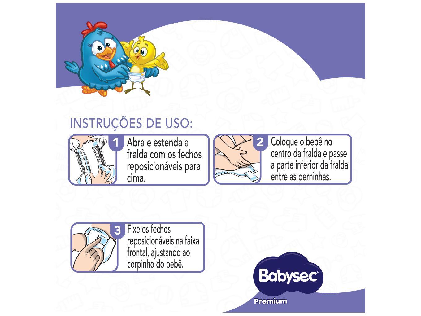 Fralda Babysec Premium Hiper G 8,5 a 12kg 60 Unidades