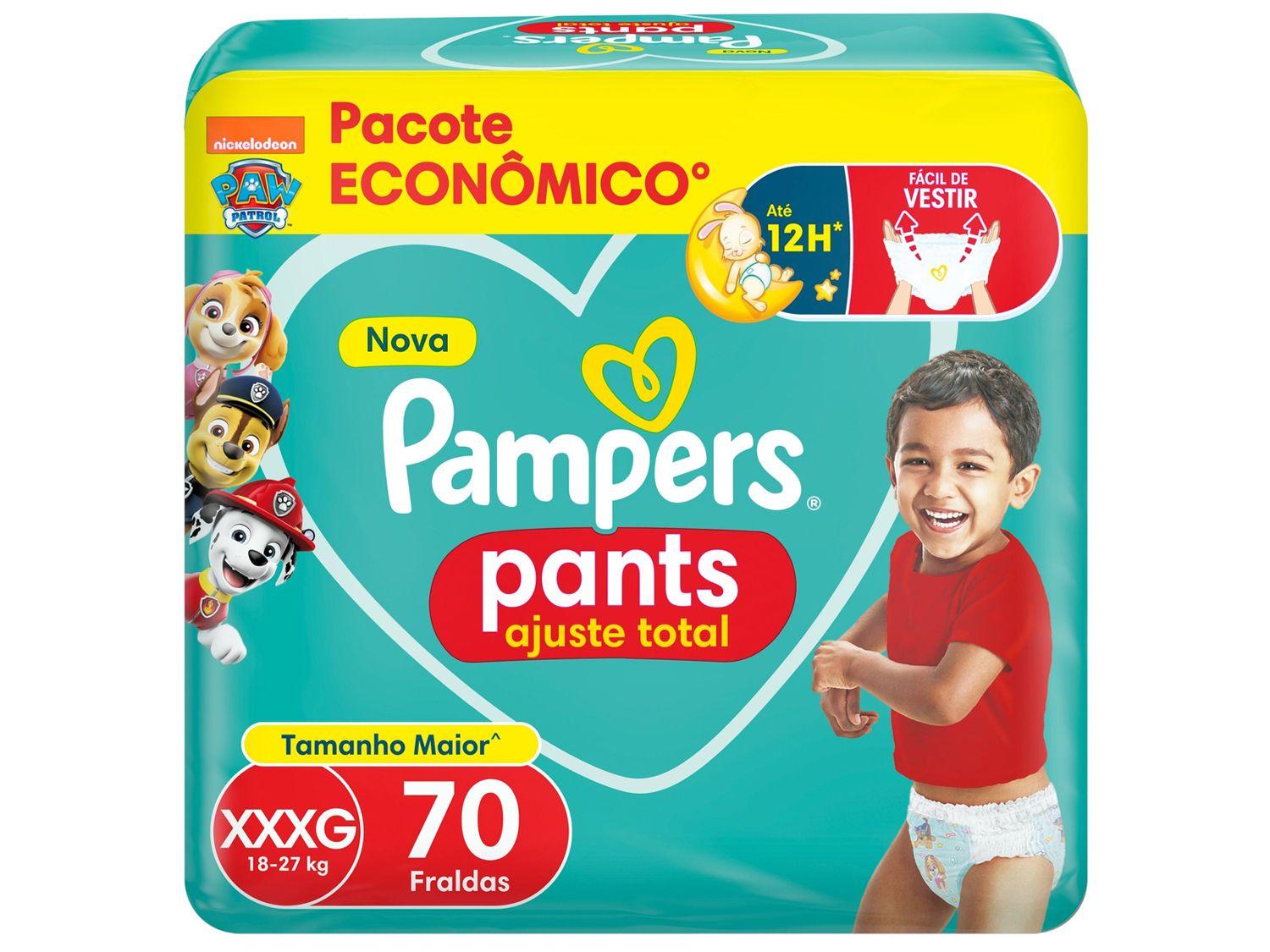 Fralda Calça Pampers Ajuste Total Tam XXXG até 27kg 70 Unidades