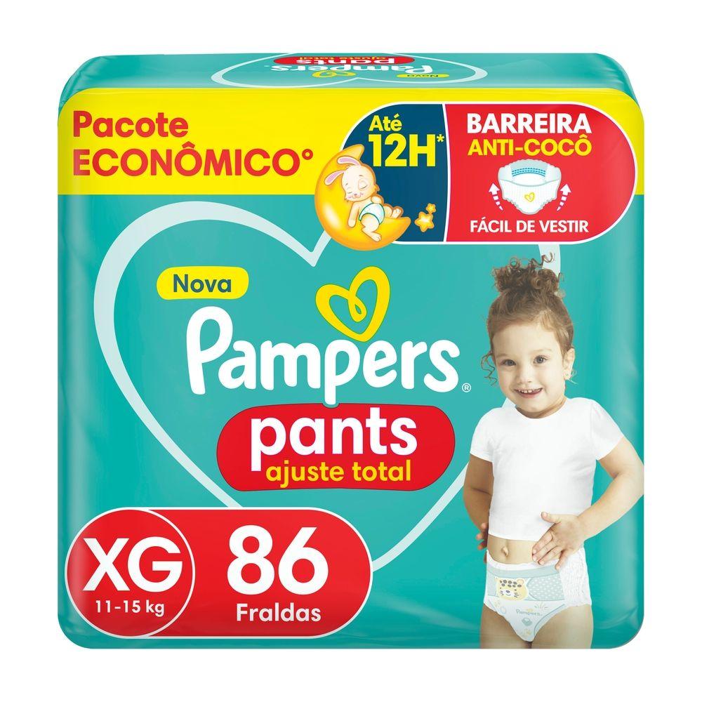 Fralda Calça Pampers Pants Ajuste Total Tam. XG 11 a 15kg 86 Unidades