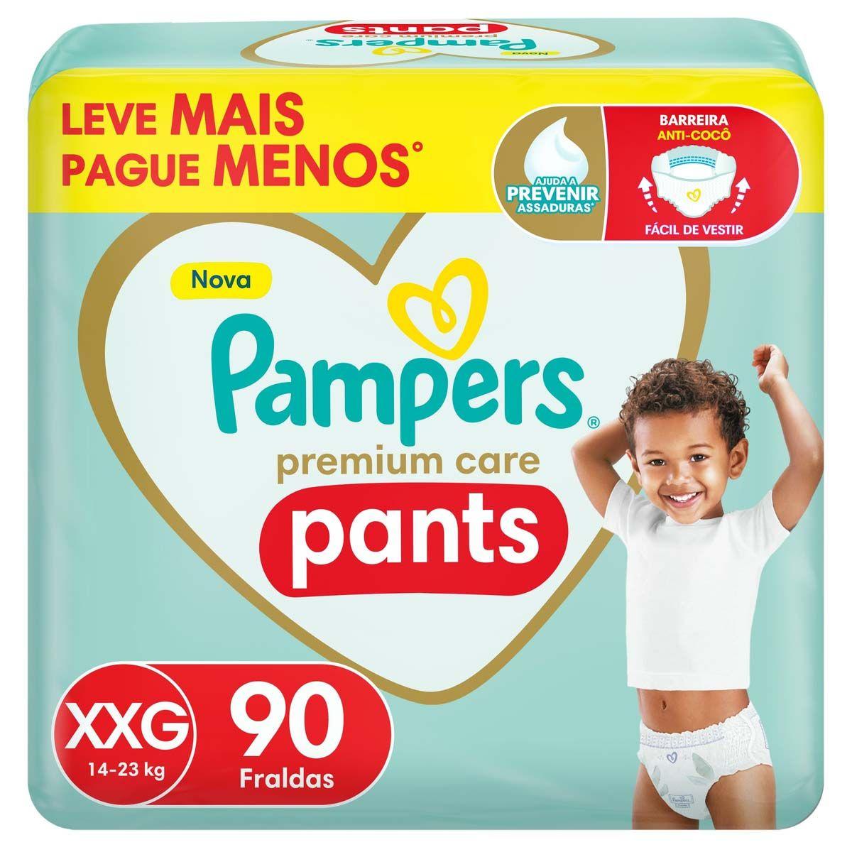 Fralda Calça Pampers Premium Care Pants XXG 14 a 23kg 90 Fraldas