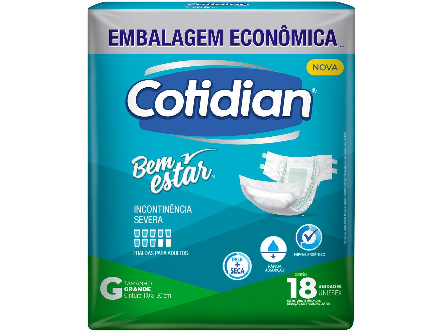Fralda Geriátrica Cotidian Embalagem Econômica