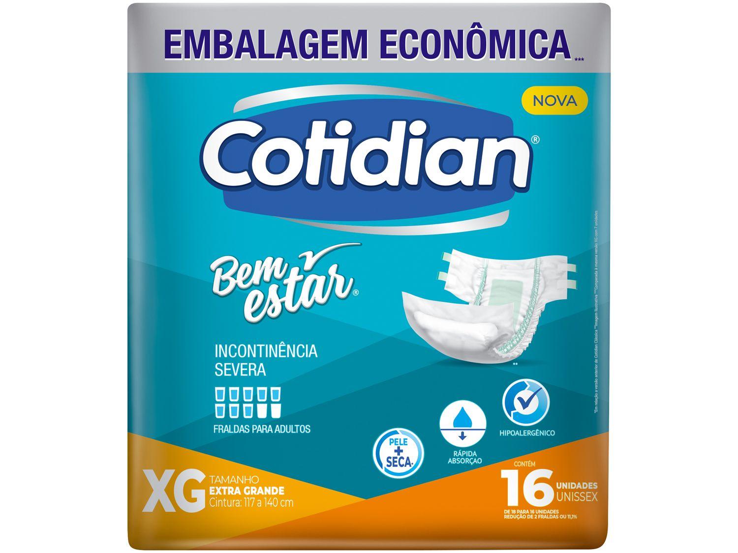 Fralda Geriátrica Cotidian Embalagem Econômica