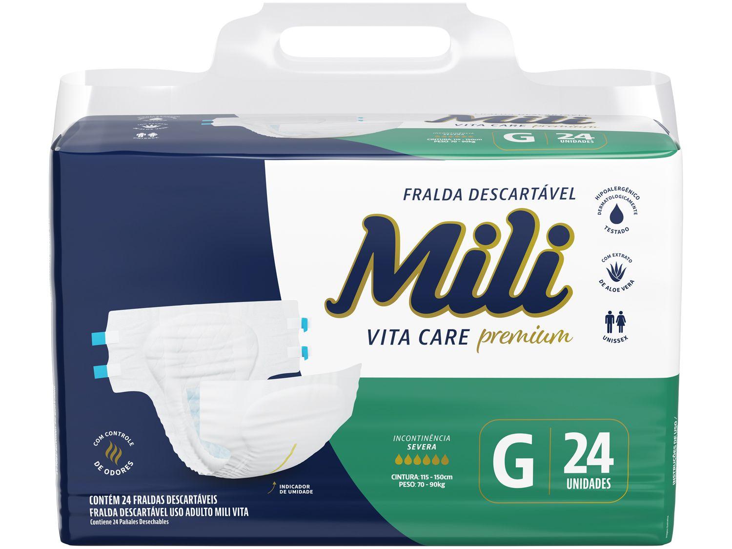 Fralda Geriátrica Mili Vita Care Premium G 24 Unidades