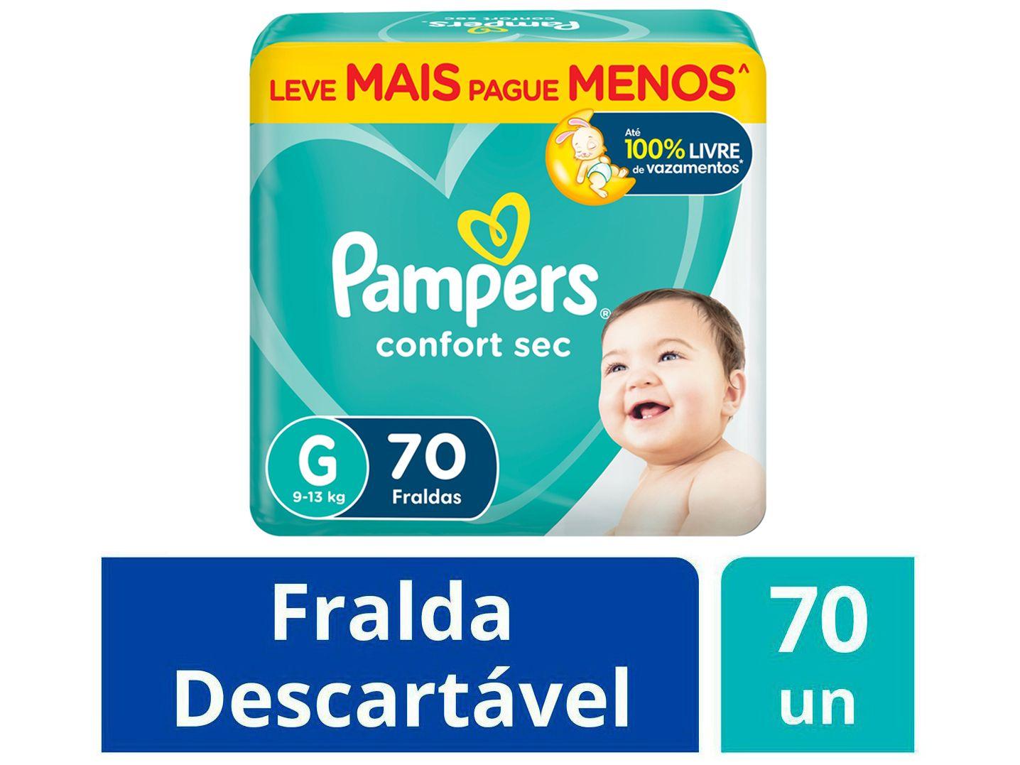 Fralda Pampers Confort Sec Tam. G 9 a 13kg