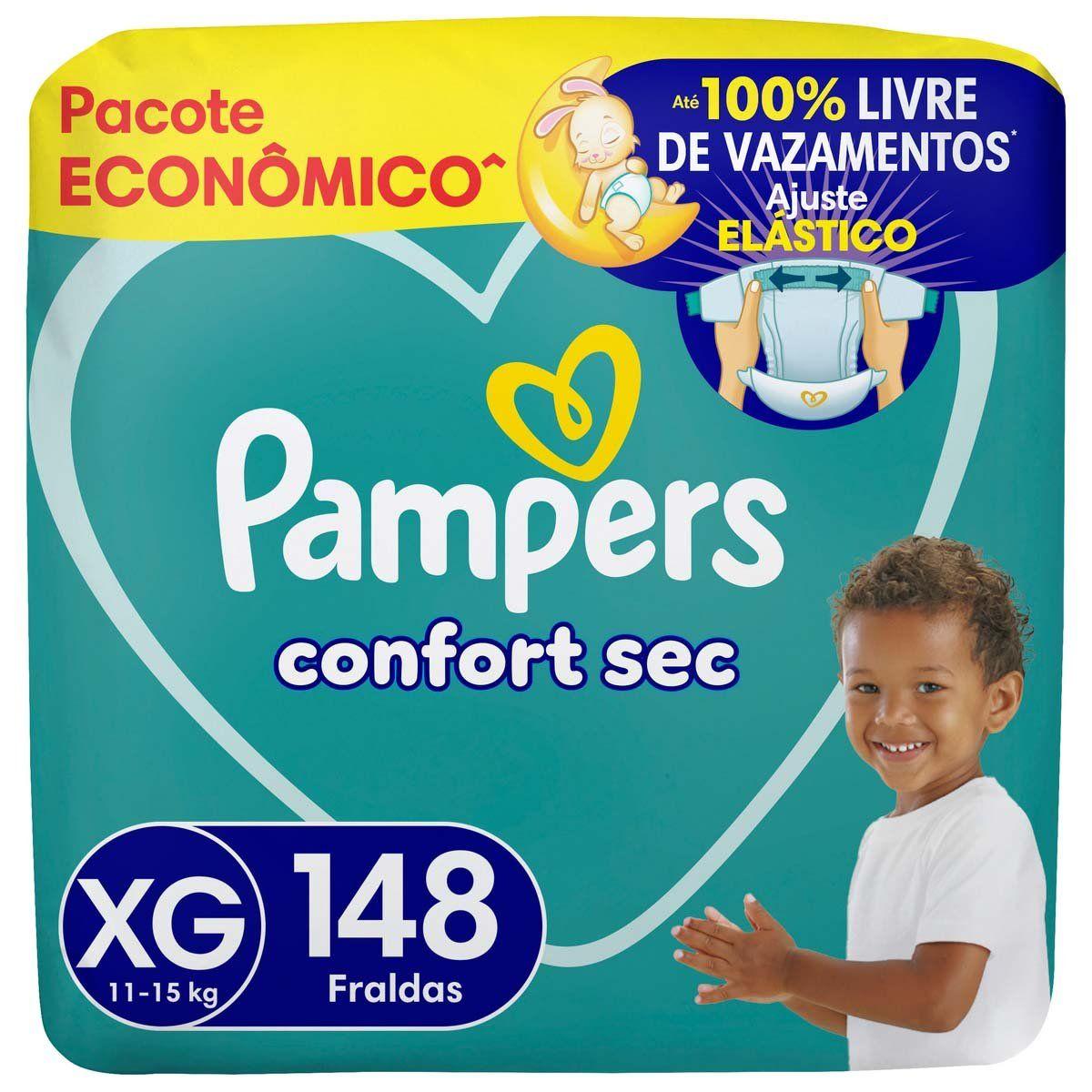 Fralda Pampers Confort Sec Tam. XG 11 a 15kg 148 Unidades