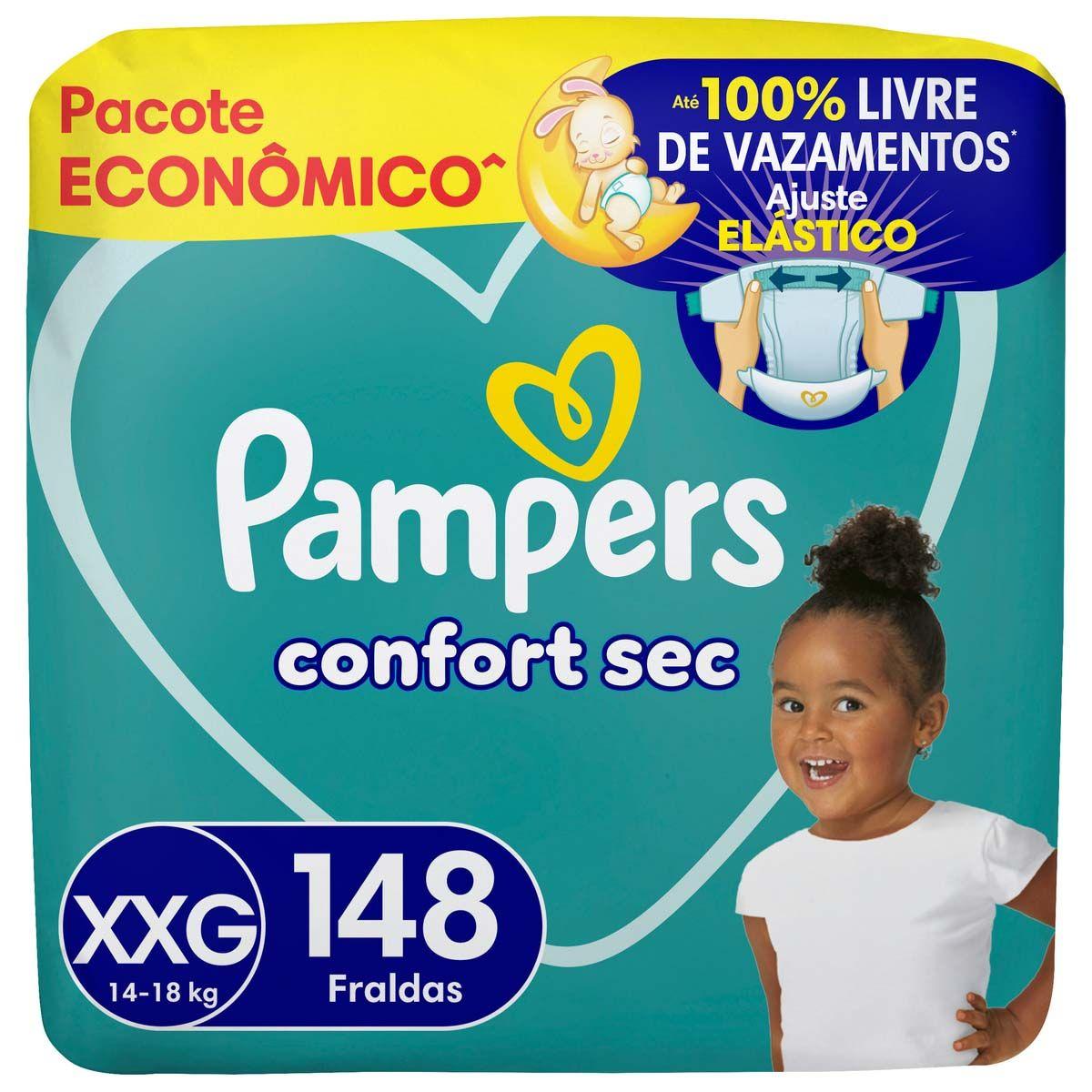 Fralda Pampers Confort Sec Tam. XXG 14 a 18kg 148 Unidades