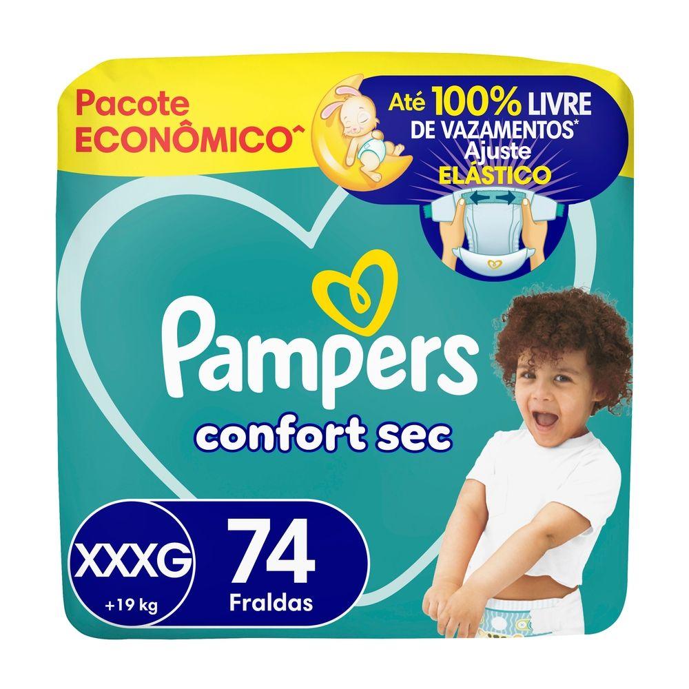 Fralda Pampers Confort Sec Tam. XXXG +19kg 74 Unidades