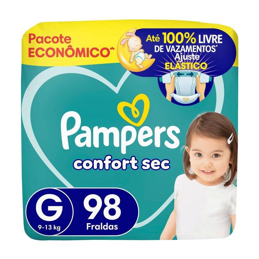 Fralda Pampers ConfortSec Tam. G 9 a 13Kg 98 Unidades