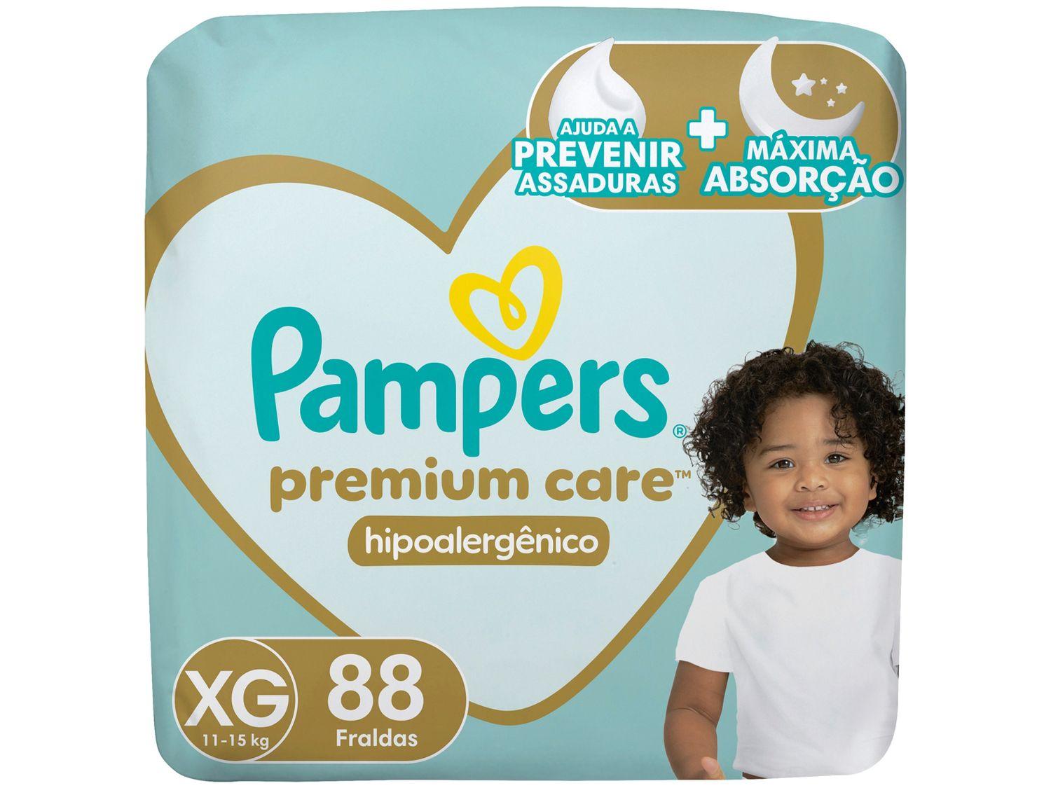 Fralda Pampers Premium Care Diurna e Noturna XG 15kg 88 Unidades