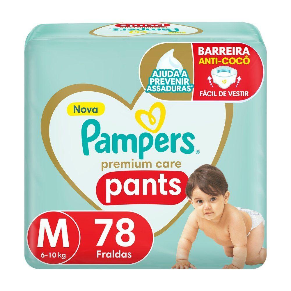 Fralda Pampers Premium Care Pants Calça Tam. M 6 a 10kg 78 Unidades