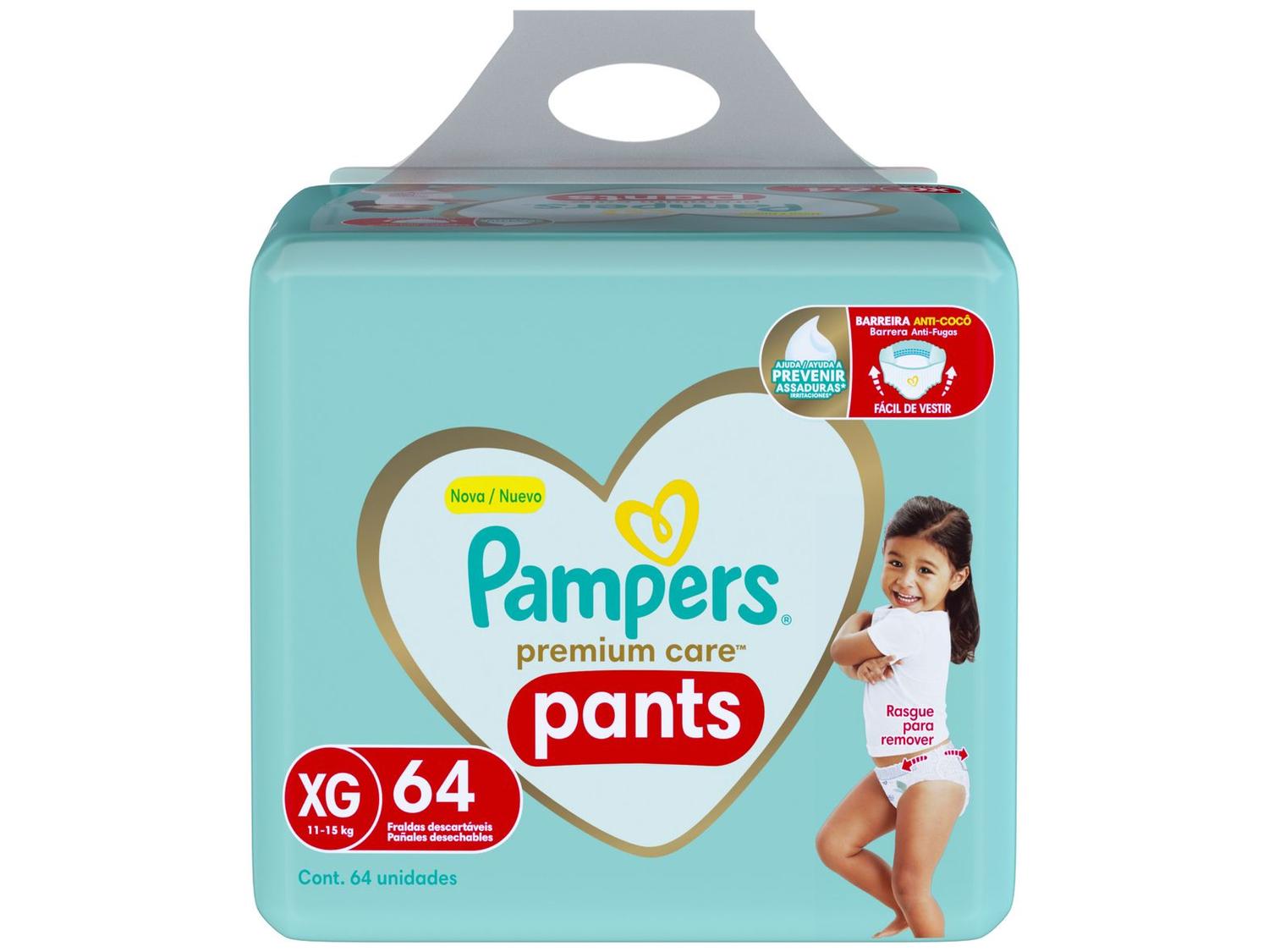 Fralda Pampers Premium Care Pants Calça Tam. XG