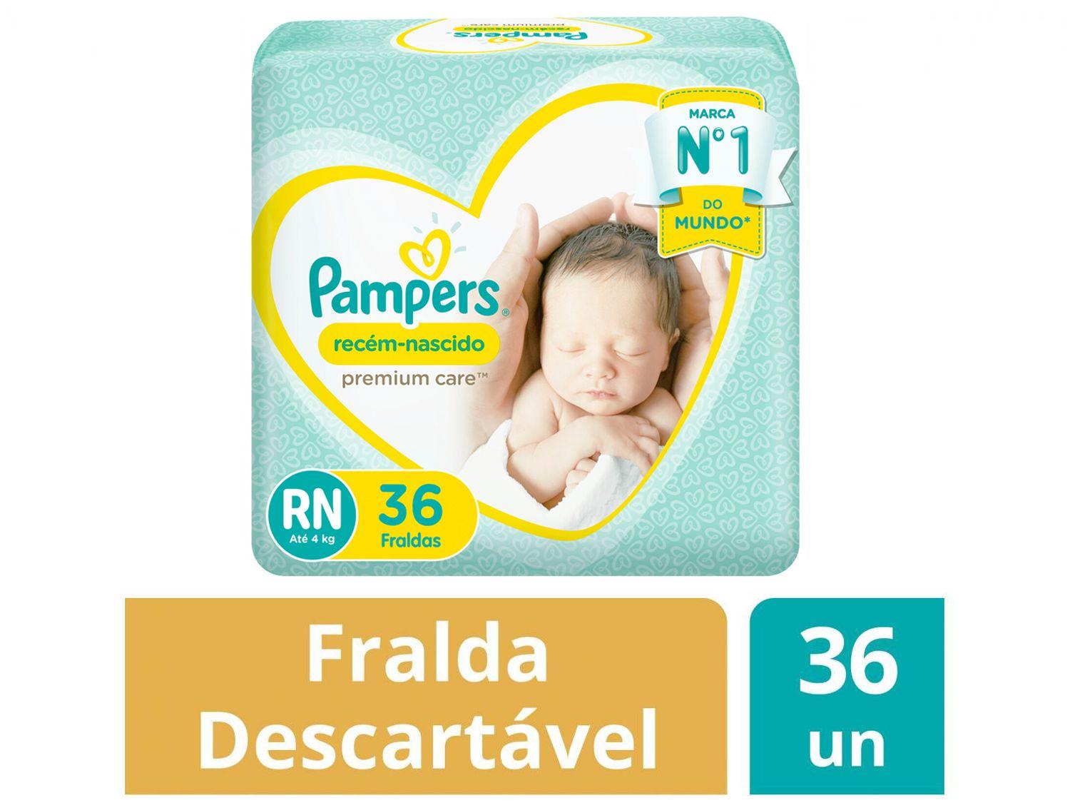 Fralda Pampers Premium Care RN Até 4kg 36 Unidades