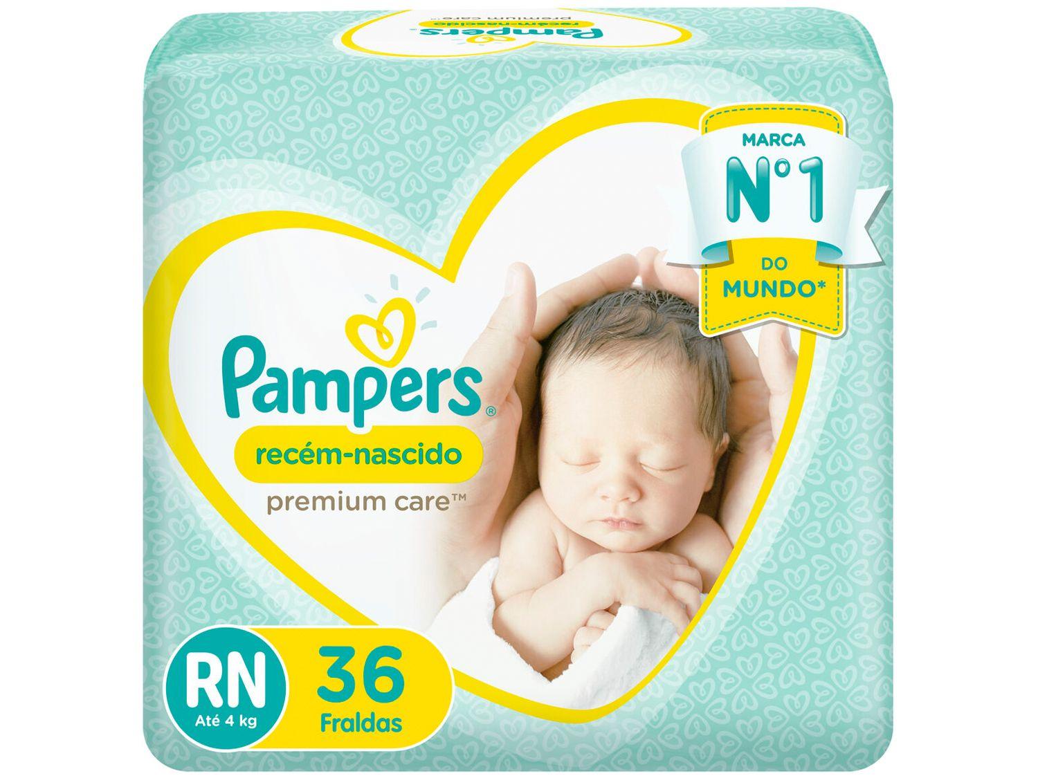 Fralda Pampers Premium Care RN Até 4kg 36 Unidades