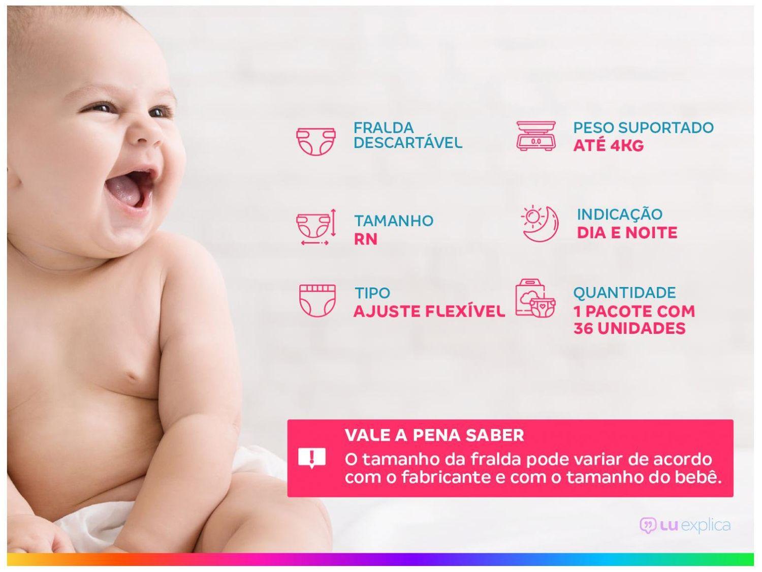Fralda Pampers Premium Care RN Até 4kg 36 Unidades