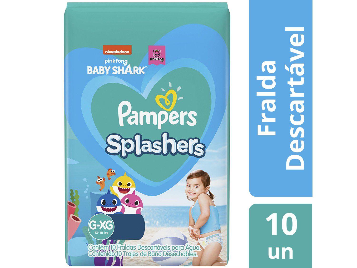 Fralda para Piscina Descartável Pampers Splashers - Baby Shark 13 a