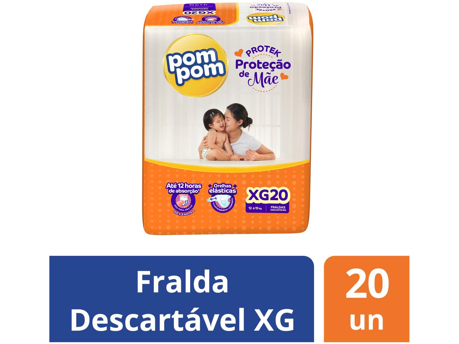 Fralda Pom Pom Protek Proteção de Mãe Jumbo