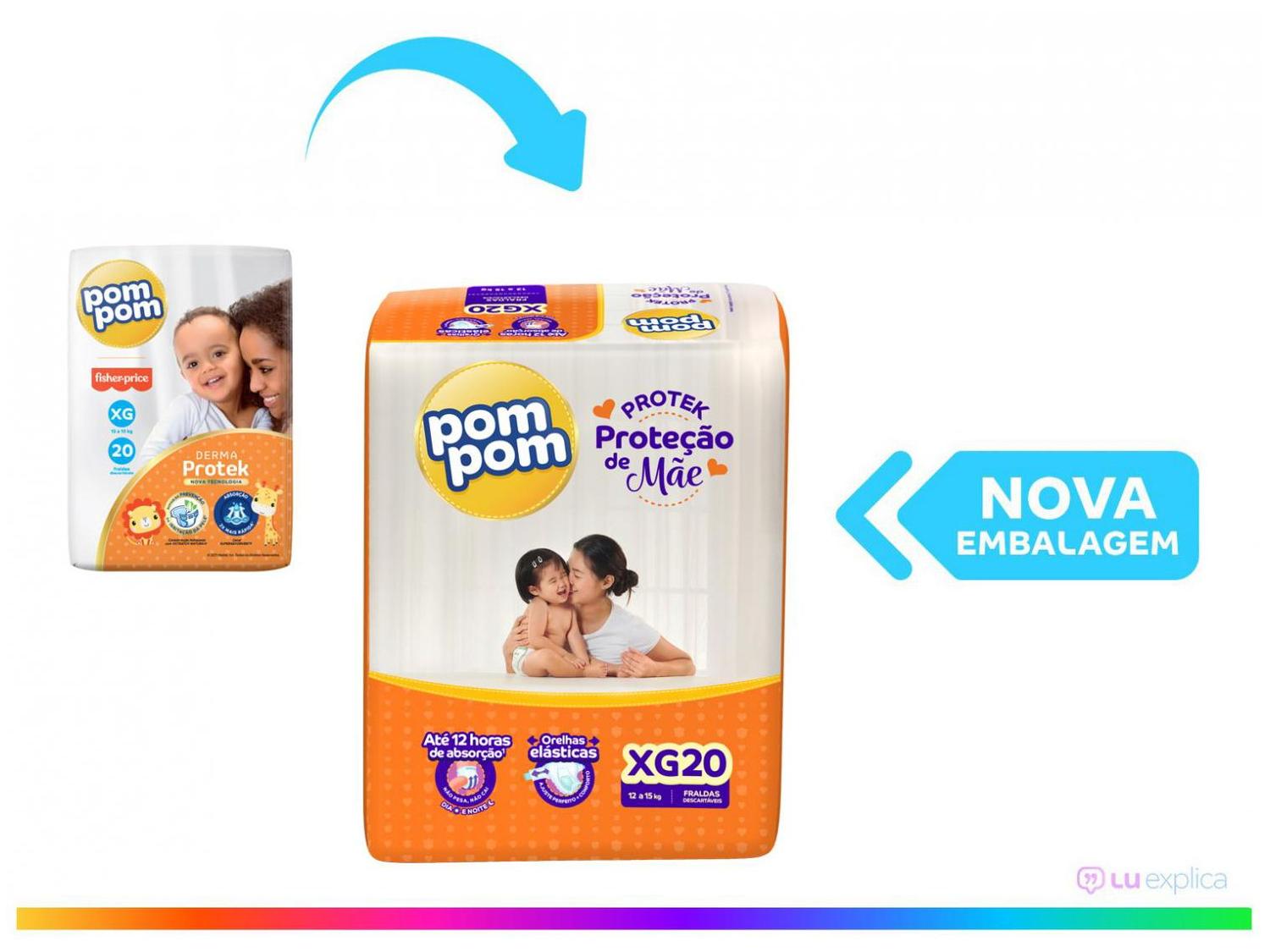 Fralda Pom Pom Protek Proteção de Mãe Jumbo