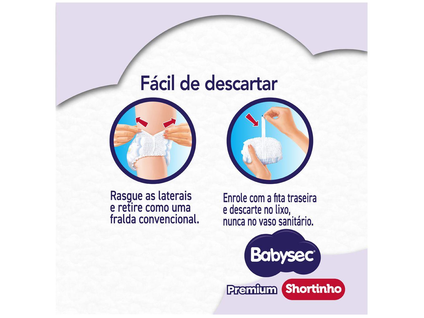 Fralda Shortinho Babysec Premium Hiper XXG 13kg 42 Unidades