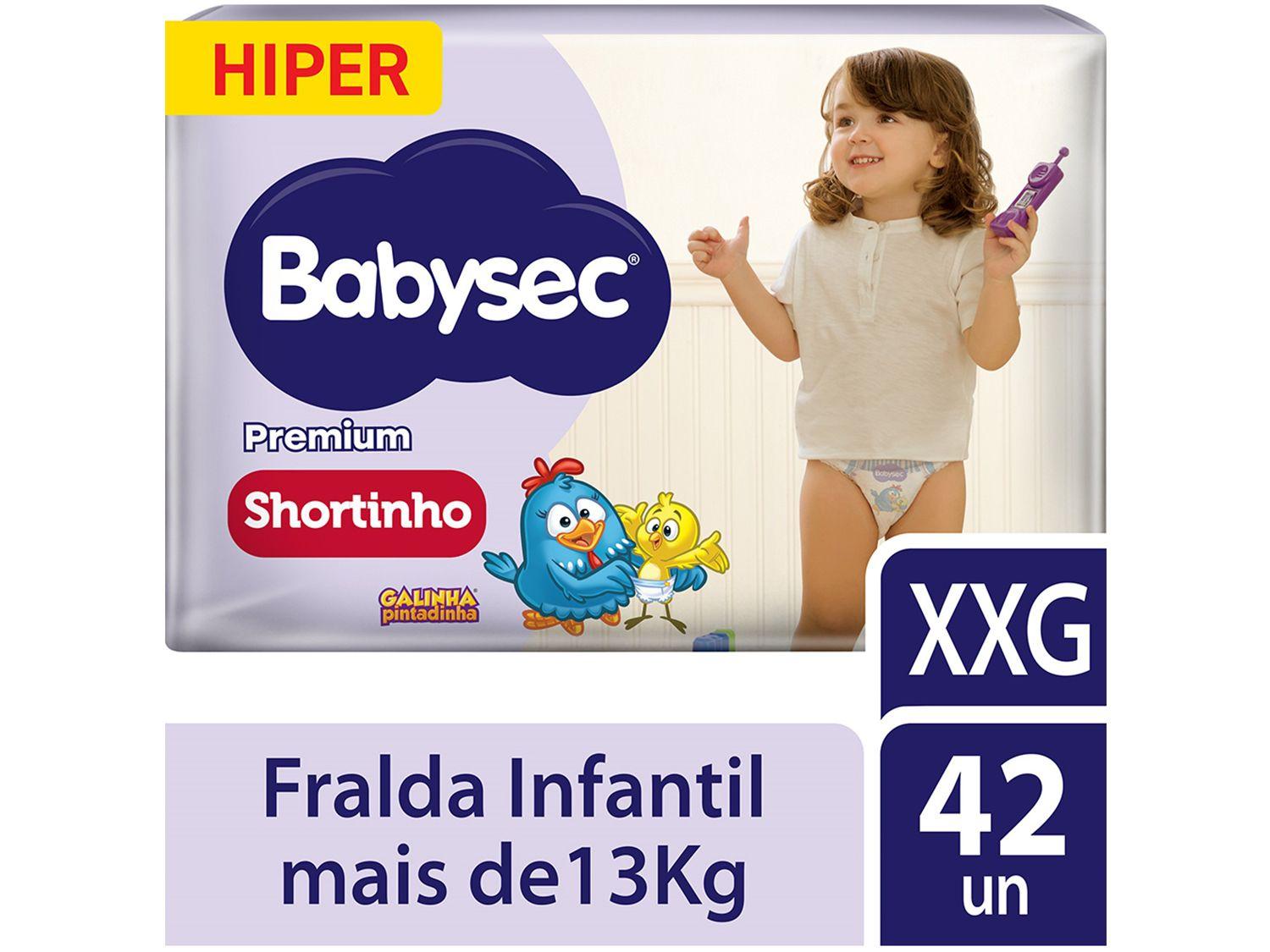 Fralda Shortinho Babysec Premium Hiper XXG 13kg 42 Unidades