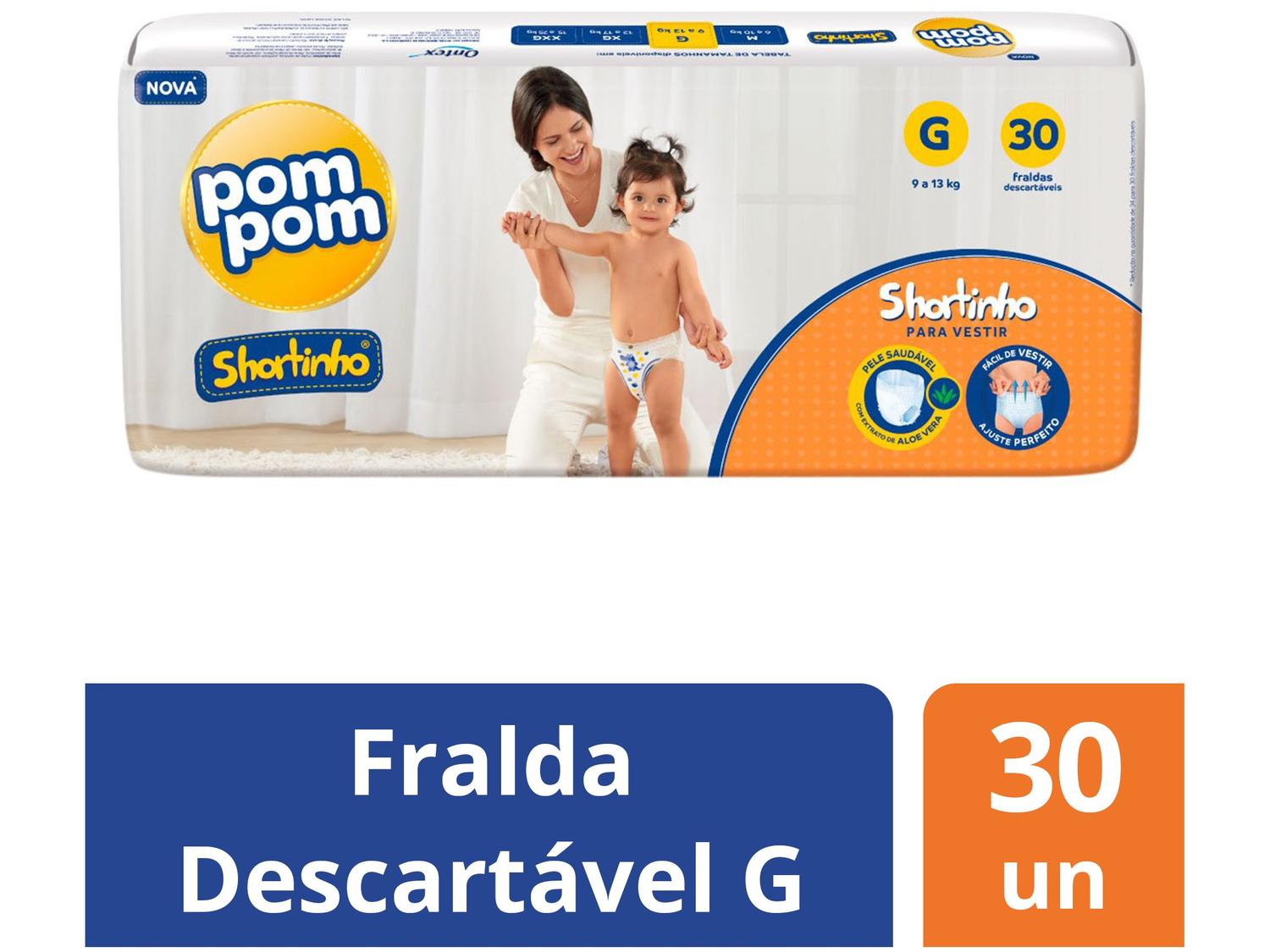 Fralda Shortinho Pom Pom Tam. G