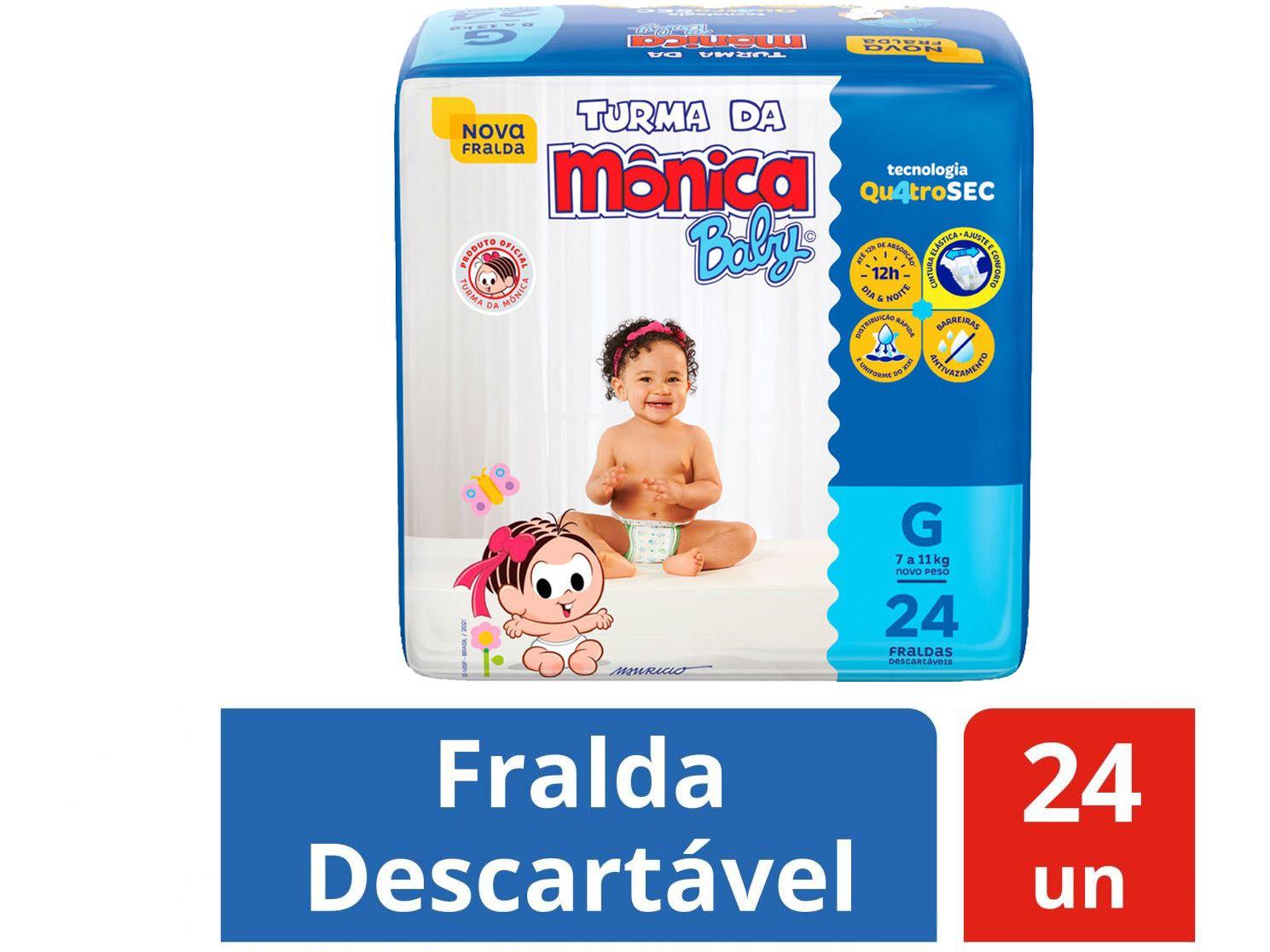 Fralda Turma da Mônica Baby Tam. G 7 a 11kg