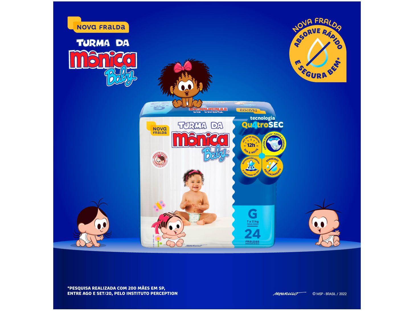 Fralda Turma da Mônica Baby Tam. G 7 a 11kg