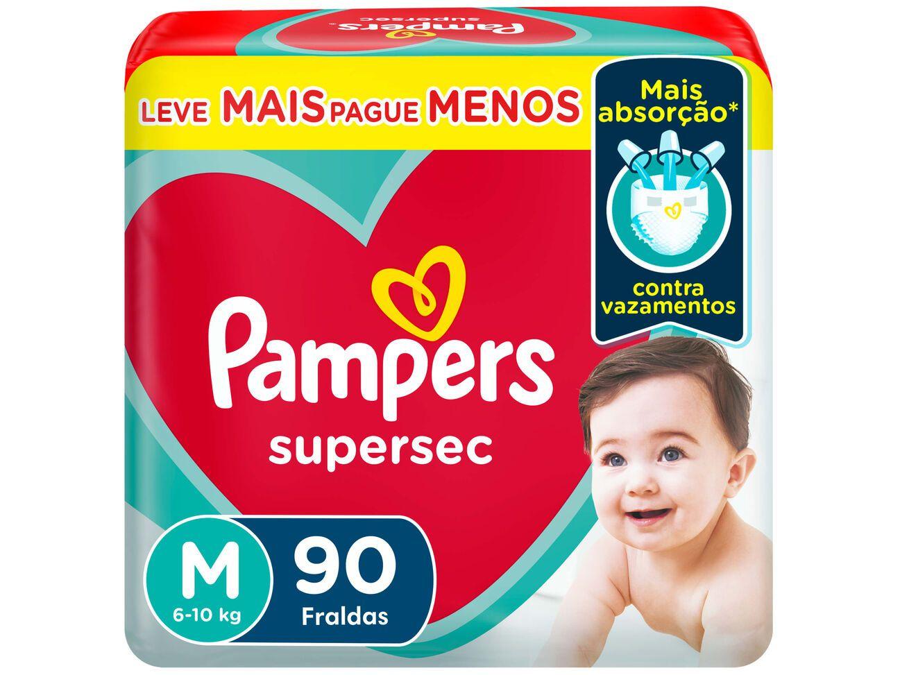 Fraldas Pampers Supersequinha Tam. M 6 a 10kg 90 Unidades