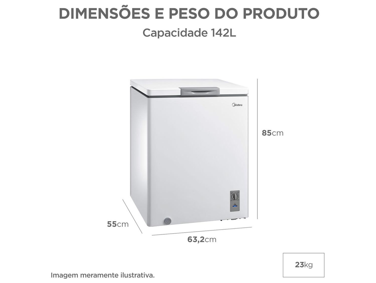 Freezer Horizontal Midea 1 Porta 142L Inverter MDRC207SFZ013