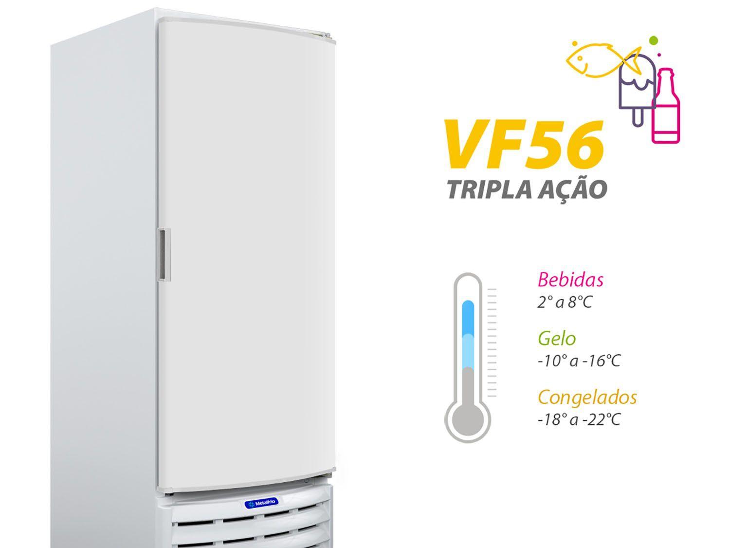 Freezer Vertical Metalfrio Branca 539L VF56 VF56DBB001 Freezer