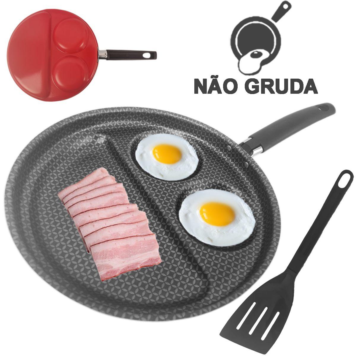 Jogo 2 Frigideira de Ovo Pequena Gourmet 14cm Antiaderente Teflon