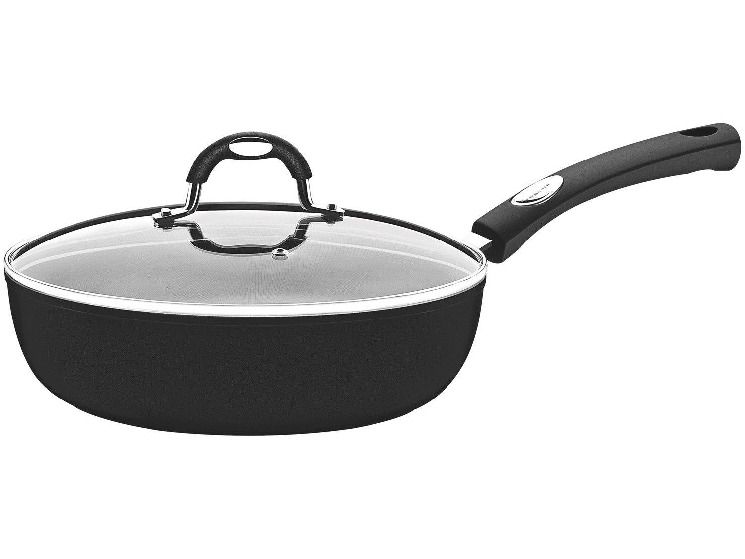 Frigideira Antiaderente Tramontina de Alumínio com Tampa Mônaco Induction Preta 24cm