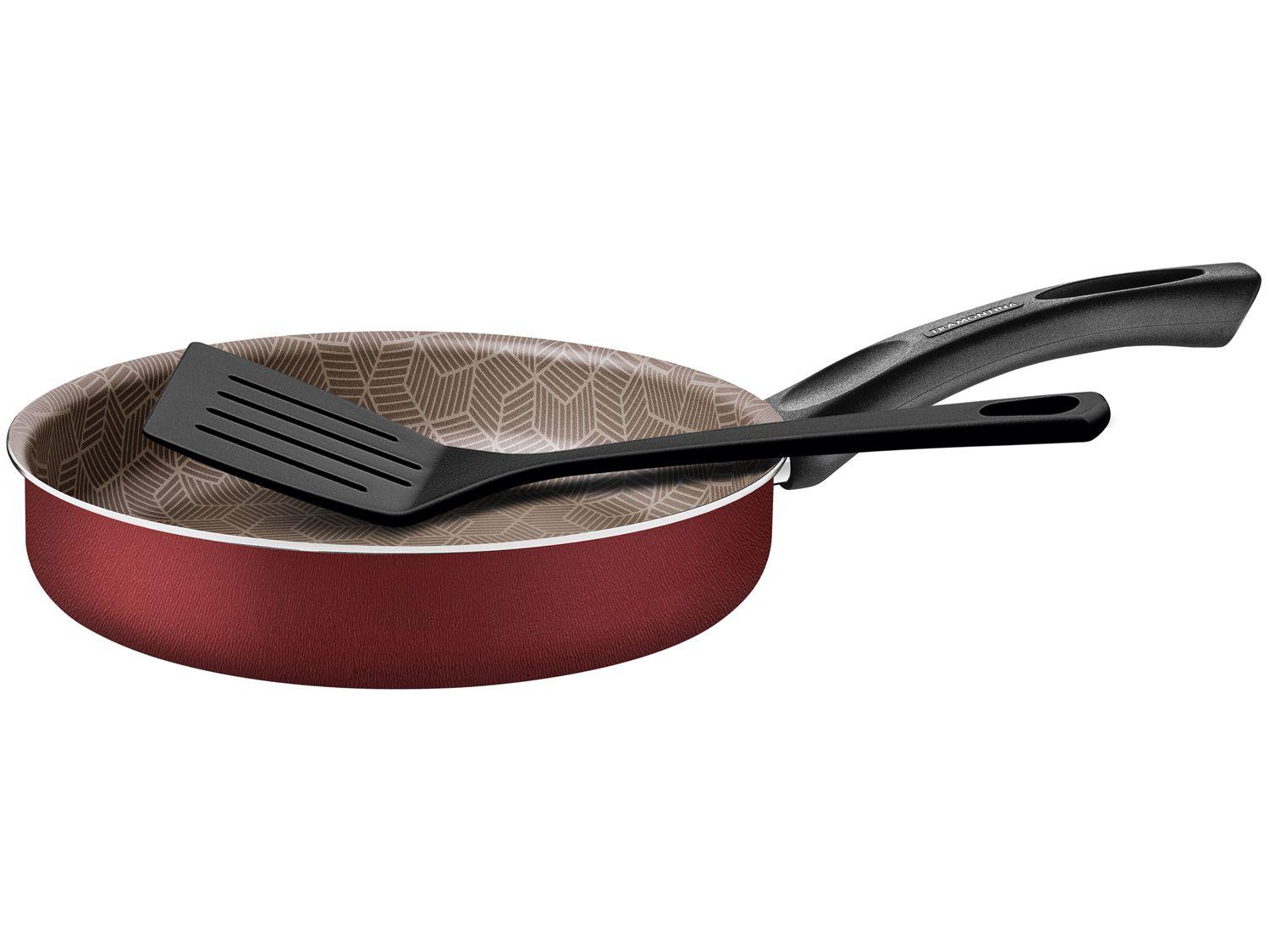 Frigideira Antiaderente Tramontina de Alumínio - Paris Vermelha 22cm com Espátula