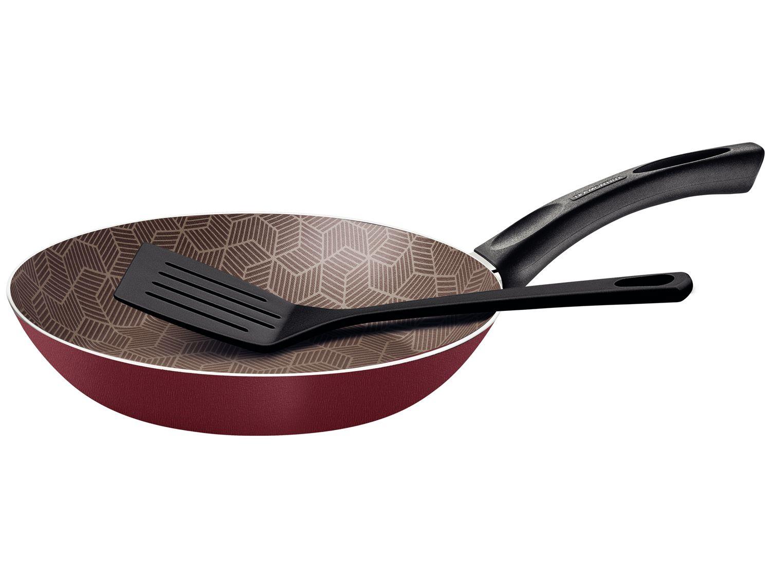 Frigideira Antiaderente Tramontina de Alumínio Paris Vermelha 22cm com Espátula