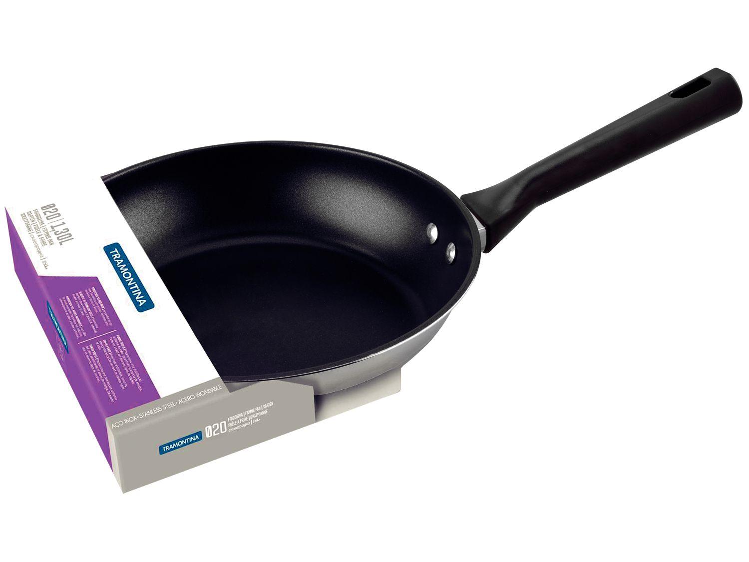 Frigideira Antiaderente Tramontina Inox Fundo Triplo Brava Baquelite 62195