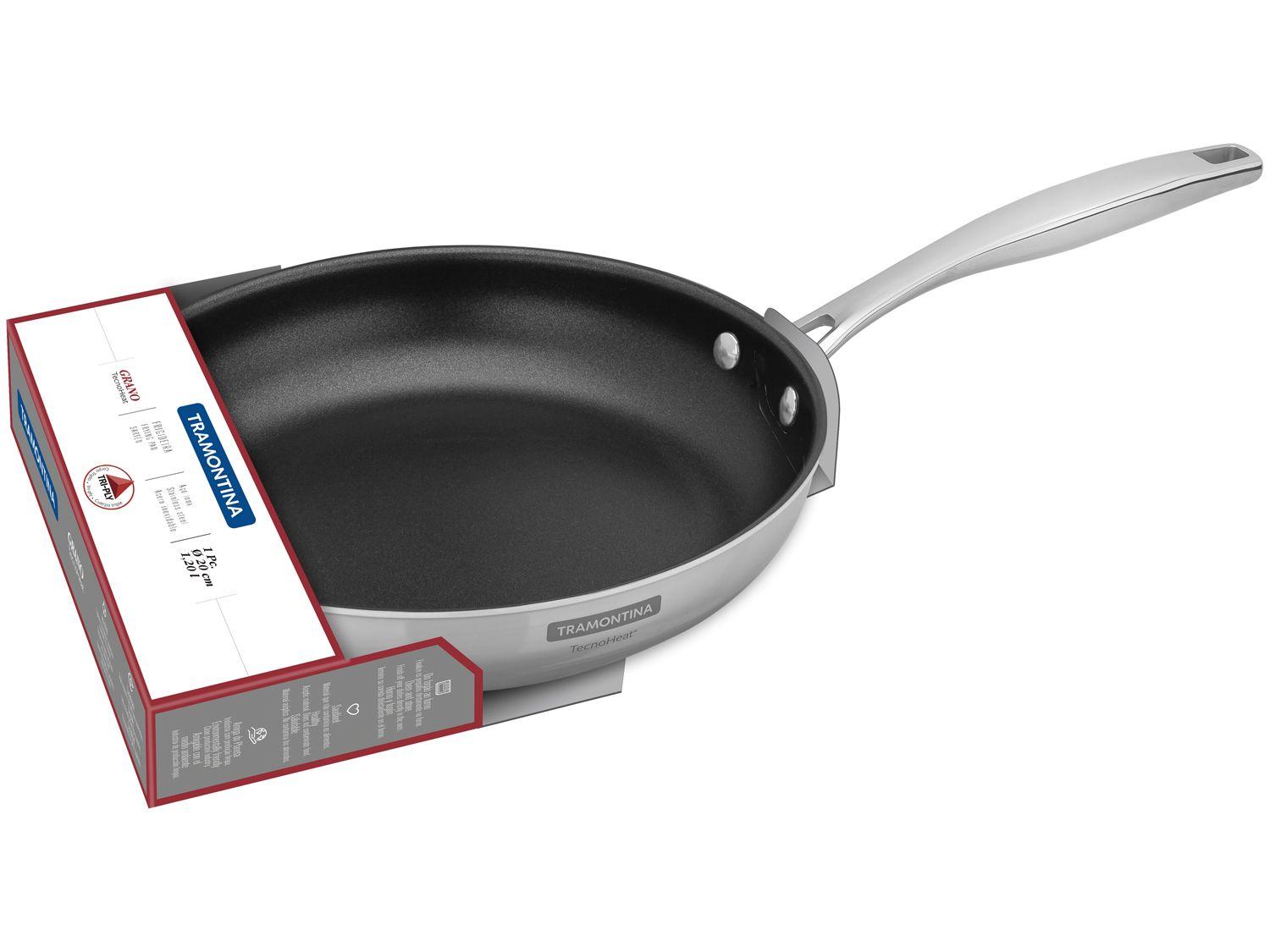 Frigideira Antiaderente Tramontina Inox Fundo Triplo Grano 62155207 20cm